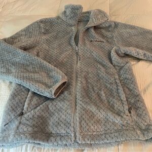 Columbia Beech Forest Full Zip Fleece in Light Cool Gray, Size XS, worn 2x